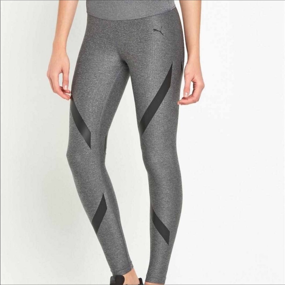 Puma Power Cell Gray/Black Athletic Leggings Sz.L